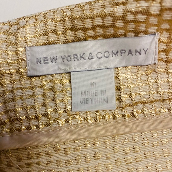 New York & Company Elegant Gold Women's Skirt - Picture 3 of 6